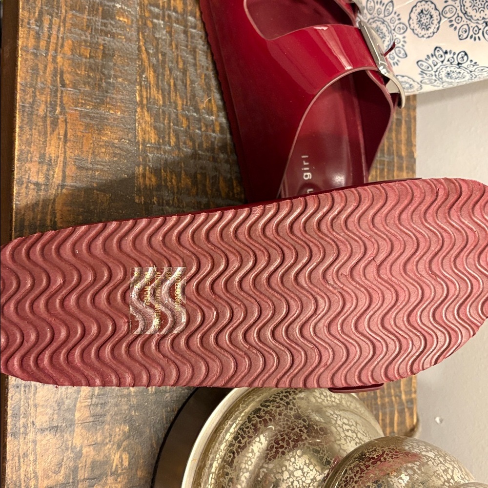 Madden Girl Red Slide Sandals - Picture 3 of 4